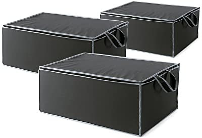 Compactor Set di 3 Custodie per Piumone, Gamma Urban, Nero, Polipropilene, 55 x 45 x 25 cm, RAN9839