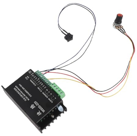 Bewinner Motortreiber Controller mit Kabel, WS55-220 Hochleistungs BLDC Motor Controller mit 3 Phasen, 20 VDC bis 50 VDC und 500 W, bürstenloser CNC Spindel BLDC Motortreiber Controller