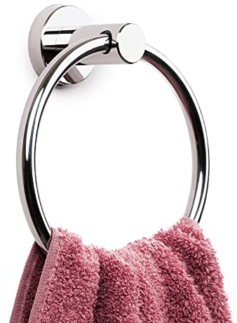 Marmolux Acc - Anneau Porte-Serviette chromé | Porte-Serviettes pour Salle de Bain | Porte-Serviettes à Main Quincaillerie de Salle de Bain Murale