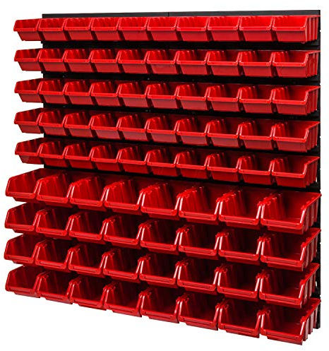 PAFEN Lagersystem 780 x 772mm Stapelboxen Wandregal Sichtlagerkästen Schüttenregal Lagersystem 82 Boxen