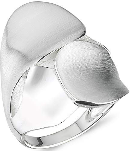 Vinani Design Ring breit mattiert glänzend schlicht anpassbar 925 Sterling Silber Größe 56 (17.8) 2RBC56