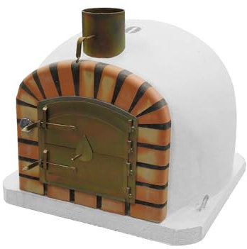 MOVELAR - Holzofen für den Außenbereich, Modell VULCANO (Weiß - 80 x 80 x 63 cm) - ohne Isolierung, traditioneller Outdoor-Pizzaofen