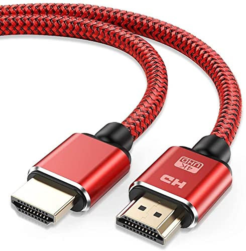 Snowkids Câble HDMI 4K 1.5m Câble HDMI par Ethernet en Nylon Tressé Supporte 3D/ Retour Audio - Cordon Hdmi pour Lecteur Blu-Ray/PS-3/ PS-4/ for Netfix/for Fire TV/Ecran - Rouge