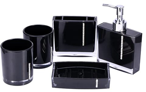Elegantes Badezimmer-Set, Acryl, Leicht zu Reinigen und Pflegen, Hält Ordentlich und Organisiert