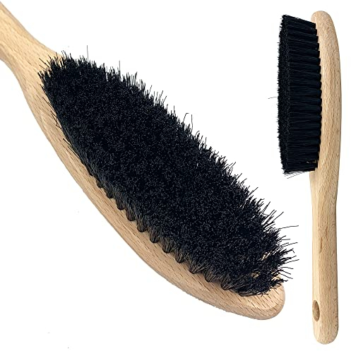 Newman and Cole Wooden Clothes Brush, Synthetic Bristle Clothes Brush for Suits, Suede, Velvet, or Wool − Lint Brush for Fabrics to Easily Remove Fluff, Fuzz, Dust, Lint, and Pet Hair to your Garments