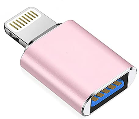 Adaptador de Apple Lightning a USB 3.0 para cámaras con cable, portátil conectar un lector tarjetas, una memoria teclado, ratón, concentradores o MIDI al iPhone/iPad. y listo