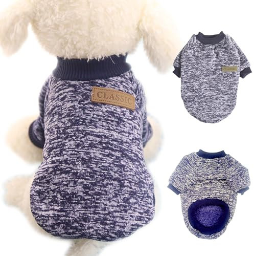 Warme Hundepullover, Haustier Pullover Grau, Winterkleidung für Kleine und Mittelgroße Hunde, Katzen-Sweater