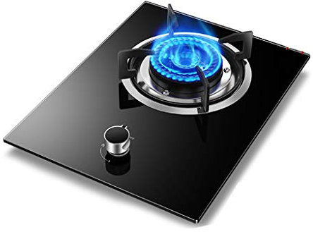 IBOWZ Tables de Cuisson à Gaz Plaque de Cuisson/cuisinière/Table de Cuisson en Verre Noir de 5,2 KW avec Protection Contre Les pannes de Flamme pour réchauffer/Cuire/bouillir/Frire/mijoter [Classe