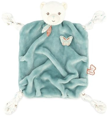 KALOO - Plume - Trösterchen-Bär, Grün 26 cm - Baby-Schmusetuch, Ultra-Weich - Tastsinn - Leicht zu Greifen - Geschenkbox personalisierbar - Ab Geburt, K214004