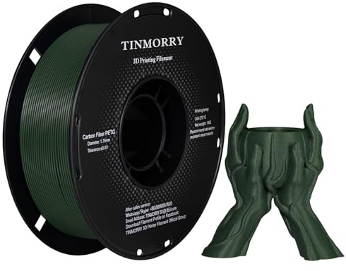 TINMORRY Filamento PETG CF da 1,75 mm, Filamento per Stampante 3D da 1 kg, Verde oliva