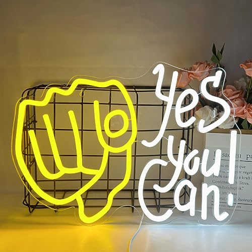 Insegna al neon gesto luce al neon di gesto del LED neon yes you can Insegne al neon alimentate tramite USB, bar, feste, vetrine, decorazioni da parete di Natale, lettere al neon