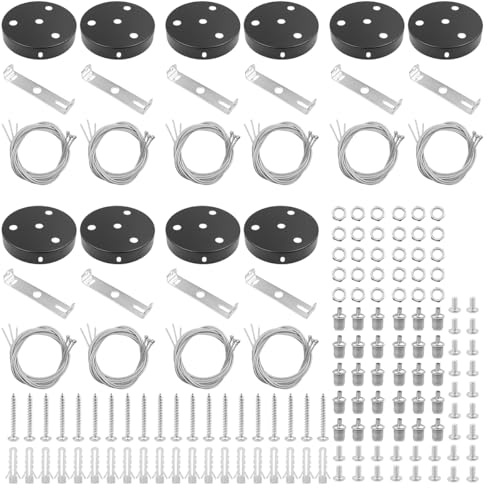 Packung mit 10 ZONADAH Kronleuchter-Deckenbaldachin-3-Loch-Beleuchtungskörpern, Pendelleuchte, 100-mm-Scheibensockel, runder Deckenplattensockel, Aufhängung, Beleuchtungszubehör