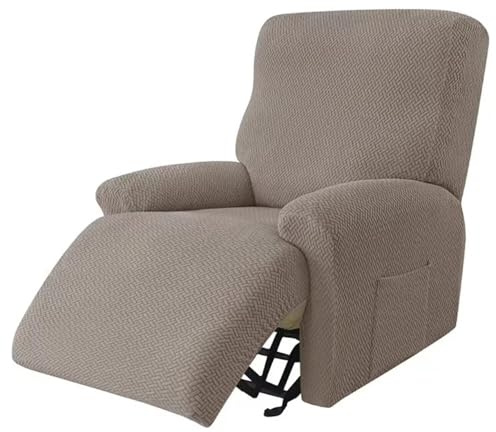 4-Pezzi Copripoltrona Relax Reclinabile Elettrica Con Tasche Fodera Per Poltrona,Universale Coprisedile Chivas Poltrona Reclinabile Relax Completo Elasticizzato, Copertura Per Poltrona ( Color : A1 ,
