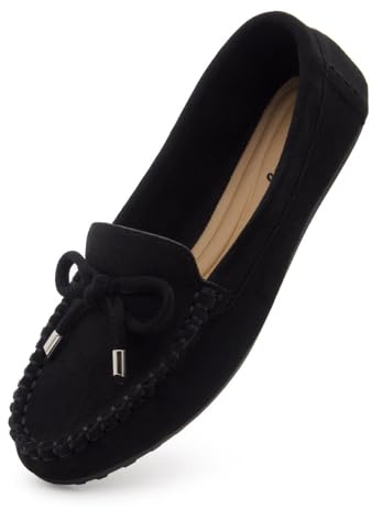 Herstyle Loafers for Women – Slip-On Business Flats Shoes | Dressy Casual Walking Flats with Memory Foam Insole | Lightweight & Comfortable Moccasins for Office & Travel, 2024Black, Size 8.0, Canal