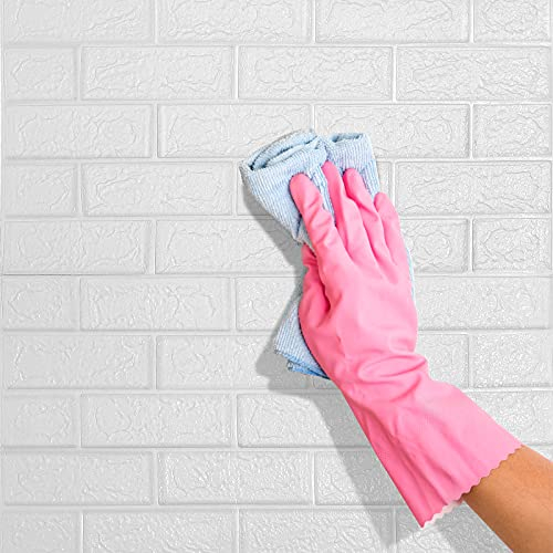 Cecaylie 3D Tapete Wandtapete Selbstklebend 10 Stück, 3D Wandpaneele 77x70cm,7mm Tapeten Wohnzimmer Wasserdicht PE-Schaum,Wandaufkleber Wanddekoration,Wandtapete für Waschküche Küche.Wallpaper（Weiß）