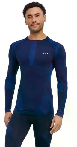 FALKE Herren Warm Round Neck Funktionsshirt Langarm schnelltrocknendes atmungsaktives nachhaltiges Funktionsmaterial für milde bis kalte Temperaturen warme Funktionsunterwäsche 1 Stück | thermoregulierend für warme bis kalte Temperaturen