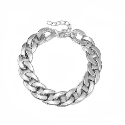 Carufin Punk Necklace Acrylic Chunky Chain Cuban Link Chain Hip-Hop Choker Necklaces Jewelry for Women Girls