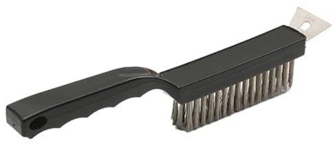 Brosse métallique pour gril, brosse pour gril extérieur | Brosse à gril à long manche | Brosse de barbecue pour l'extérieur, brosse de nettoyage de barbecue à tête à poils métalliques à long manche po