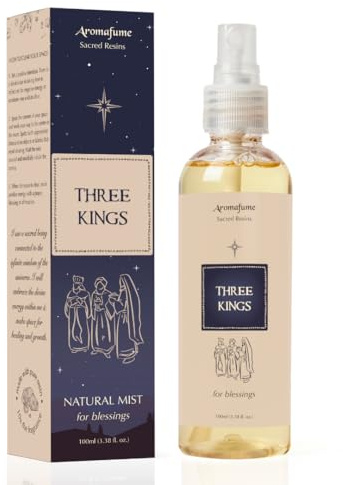 Three Kings Natural Resin Mist Spray av Aromafume | 1 x 100 ml/100 ml | Perfekt för andlighet och ritualer | Tillverkad med ren Boswellia, serrta och bensoinextrakt | alkoholfri, giftfri och vegansk