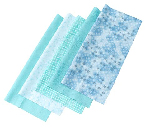 HAWILLOSCH 5 Stück Baumwoll-Patchwork-stoffpaket Grün Vorgefertigte Quilt-Stoffe Für DIY Nähen Patchwork Quilting Und Heimwerkerarbeiten