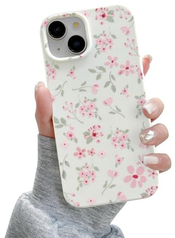 QLTYPRI für iPhone 11 Hülle, Cute Floral Flower Pattern Ästhetische Handyhülle, Erhöhte Kamera Schutz Weiche Slim TPU stoßfest Schutzhülle Handyhülle für Mädchen Frauen - Rosa