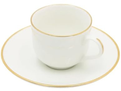 LA PORCELLANA BIANCA Set 6 Tazze da caffè in Porcellana con piattino Maestà 90 ml