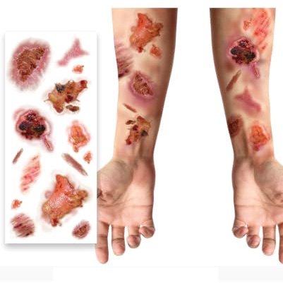 Horror-Shop Infizierte Wunden Tattoos zum Aufkleben