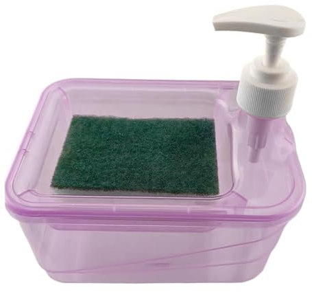 Dish Soap Dispenser | 2 In 1 Automatic Kitchen Sponge Holder | Soap Dispensing Dish Brush | Bathroom Kitchen Cleaning Press Liquid Dispenser | Dishwashing Brush Soap Dispenser For Dishes