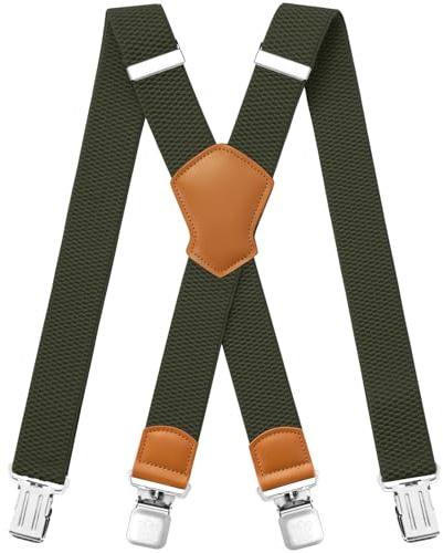 Aonvmdis Hosenträger für Herren 4 starken Clips 4cm breit, X Form elastisch einstellbar Länge für Männer und Damen Overalls Jeans, Arbeitshosen, Jumpsuits