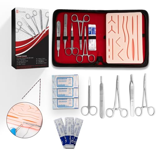 Kit d'entraînement de suture complet pour étudiants - Tampon de suture réutilisable en silicone - Pour une utilisation éducative uniquement
