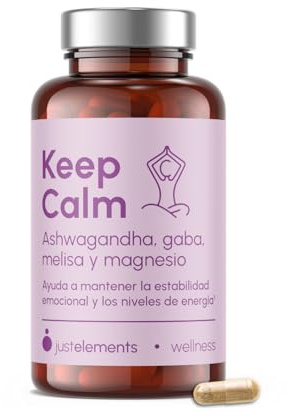 Just Elements Ashwagandha con Magnesio, Gaba y Melisa - Keep Calm - Ayuda a mantener los niveles de estabilidad y energía - 120 cap.?4 meses de suministro