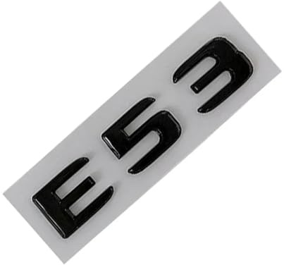 3D ABS Schwarz Chrom Buchstaben Auto Aufkleber Hinten Stamm Emblem Abzeichen(E53 Glossy Black)