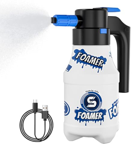 Elektrisk skumspruta, USB-uppladdningsbar bilspray, automatisk snöpistol | 1,5 l högtryckshanddesign, trådlös batteripump för fordonsdetaljering, trädgårdsarbete