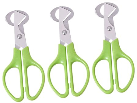ROMISBABA 3pezzi Forbici in Acciaio Resistenti Per Gusci Di Piccoli Uccelli Strumento Da Cucina Per Aprire Uova Superficie Antiscivolo Verde