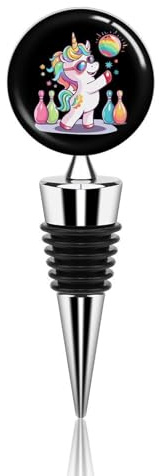 Unicorn Bowling Funny Bowling Wine Stoppers Reusable Zinc Alloy Beverage Bottle Sealer for Party Wedding