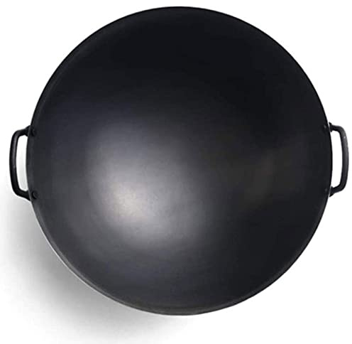 YHEIANJ Wok in ghisa per soffritti e sauté, Wok Cinese in ghisa Antiaderente Resistente o Padella per soffritti, pentole Adatte a Forno/Grill/Grill, friggitrice da Cucina, qualit,55cm/ 22 inch