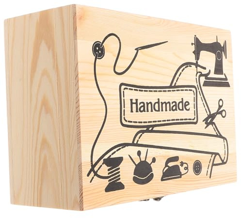 FIXOSHEE Scatola Porta Spilli in Legno con Coperchio Organizer Pratico per Aghi da Cucito Contenitore Multifunzione per Accessori e Gioielli per Cucito e Quilting