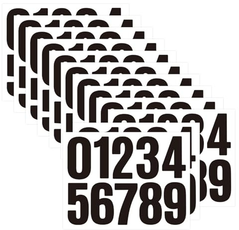 Dreamil Set di 12 cifre autoadesive in vinile, con numeri grandi, adesivi da 0 a 9 numeri adesivi, resistenti alle intemperie, per cassetta postale, numeri civici, colore nero, 4 pollici