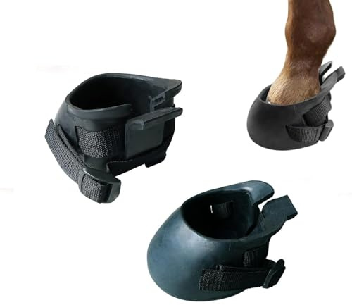 1 Paio Stinchi per Zoccoli di Cavallo, Parastinchi per Zoccoli di Cavalli, Stivali per Cavalli in Gomma, Scarpe Protettive per Zampe, Progettate per Offrire Supporto Antiscivolo e Lesioni (L)