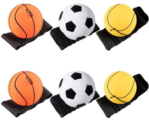 AOOOWER 6 muñequeras elásticas para el juego de pelota de rebote, muñequeras de fútbol, entrenamiento de fuerza para niños, muñequeras de fútbol para niños