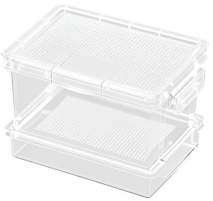 KiBcsLic Caja de Alimentación para Reptiles, Fácil de Limpiar. Jaula para Lagartos Y Grillos, Ideal para Criar Gusanos de La