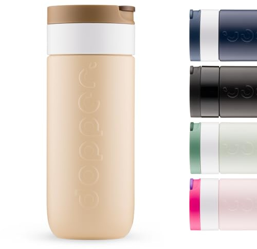 Dopper Travel Mug Thermobecher 400 ml Earthy Brown - Auslaufsicherer Isolierbecher für kohlensäurehaltige Getränke, 6h warm / 20h kalt, 90% recycelter Edelstahl