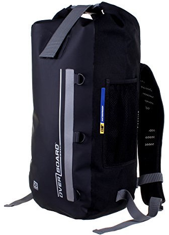 OverBoard Classic Waterproof Backpack | 20 Litre Floating Pack | 100% Waterproof Dry Bag with Top Fold Seal System (Black)