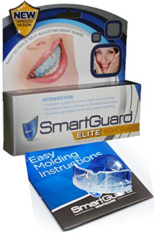 SmartGuard Elite – verbesserte Nachtschiene bei Zähneknirschen – Formbarer Mundschutz für die Zähne, TMJ-Material, das sich an die Zähne anpasst, Hilfe bei Zähneknirschen, Mundschutz zur Minderung der Symptome, Mundstück, mindert Symptome wie Kieder-Schmerzen oder Kopfschmerzen, 100 % Zufriedenheit garantiert