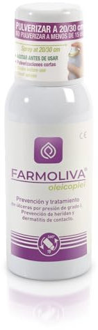 FARMOLIVA Oleicopiel – Aceite Sanitario para Prevención y Tratamiento de Úlceras por Presión de Grado I | Cuidado de Piel Frágil y Vulnerable | Aerosol con AOVE | Producto Sanitario CE – 100 ml