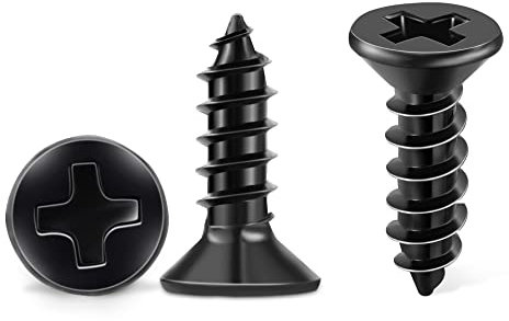 100 uds Tornillos para madera Ø 4 x 16 mm de acero inoxidable A2 (304), cabeza avellanada PH2, rosca completa, recubrimiento negro – Tornillos universales para madera, metal y aglomerado TPOHH