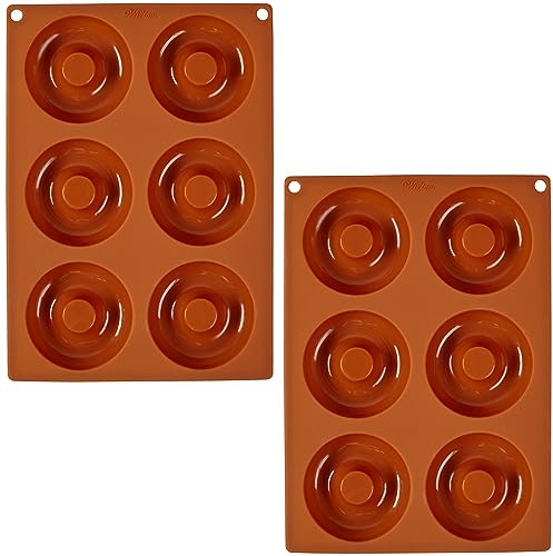 Wilton Non-Stick Food-Grade Silicone Donut Pans, Baking Pans, Set of 2
