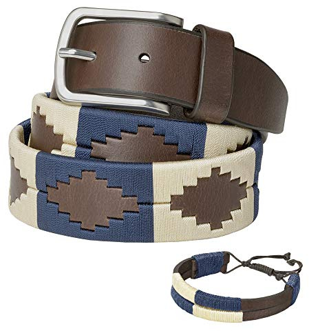 Unisex Polo Belt Black - Hög kvalitet - Handgjord - Läderbälte med presentask - Med syremmar
