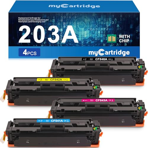 MYCARTRIDGE 203A Toner Ersatz für HP 203A 203X CF540A Toner, für HP Color LaserJet Pro MFP M281fdw,M281fdn,M280nw,M254nw,M254dw (Schwarz, Cyan, Gelb, Magenta)