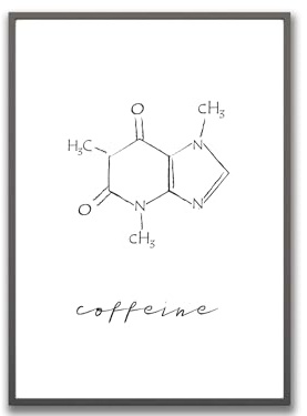 Ritter Mediendesign Bild Kaffee Kunstdruck Koffein Molekül Grafik Poster Druck Deko Geschenkidee Coffeine (Din A4)